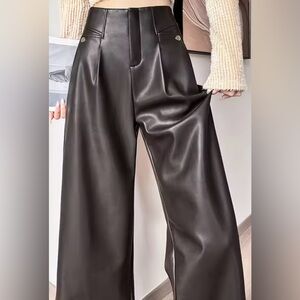 Chocolate Faux Leather Pant